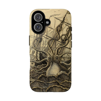 Vintage Kraken Tough Phone Case – Nautical Sea Monster Graphic