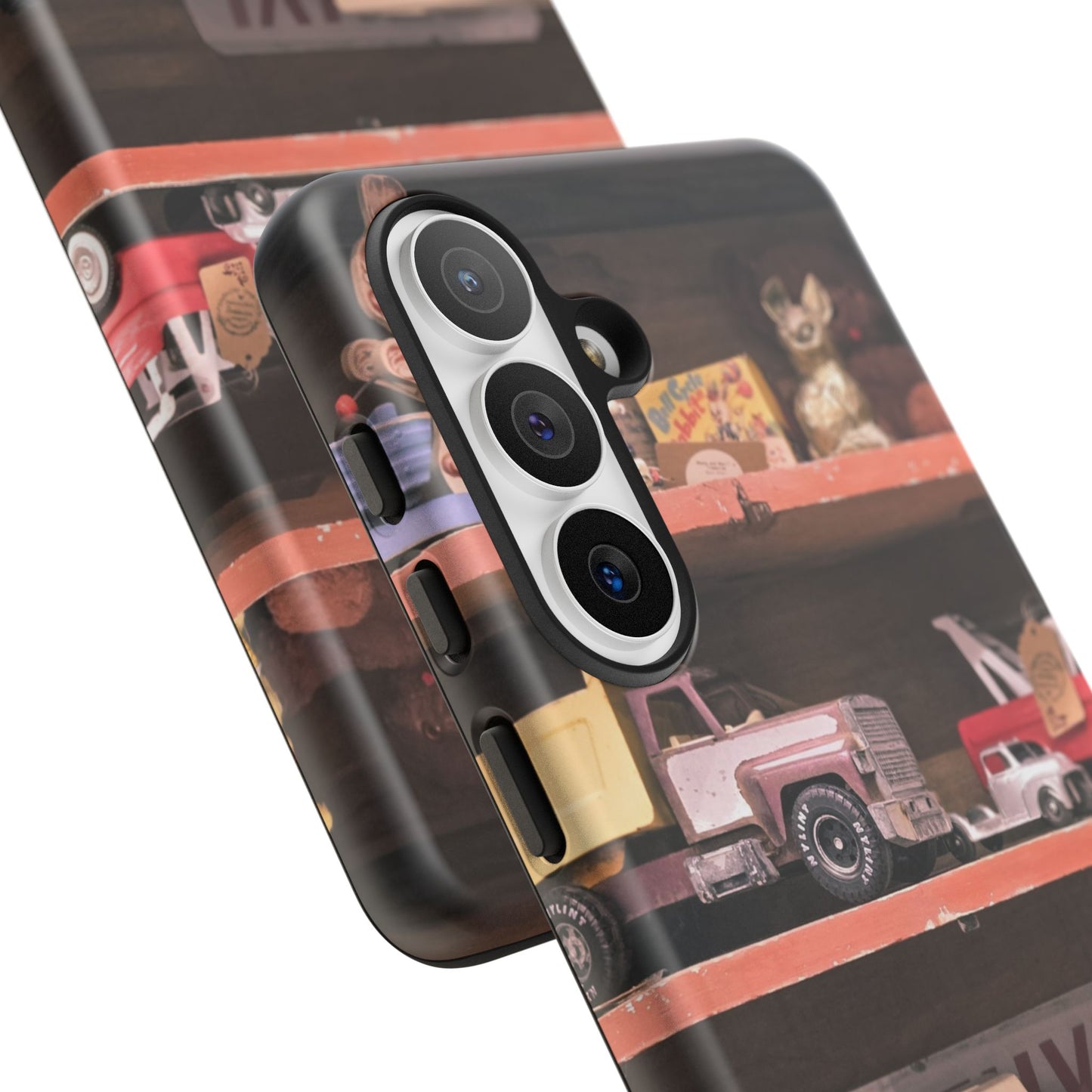 Vintage Toy Shelf Tough Phone Case, Nostalgic Collector Gift for iPhone, Samsung & Google Pixel