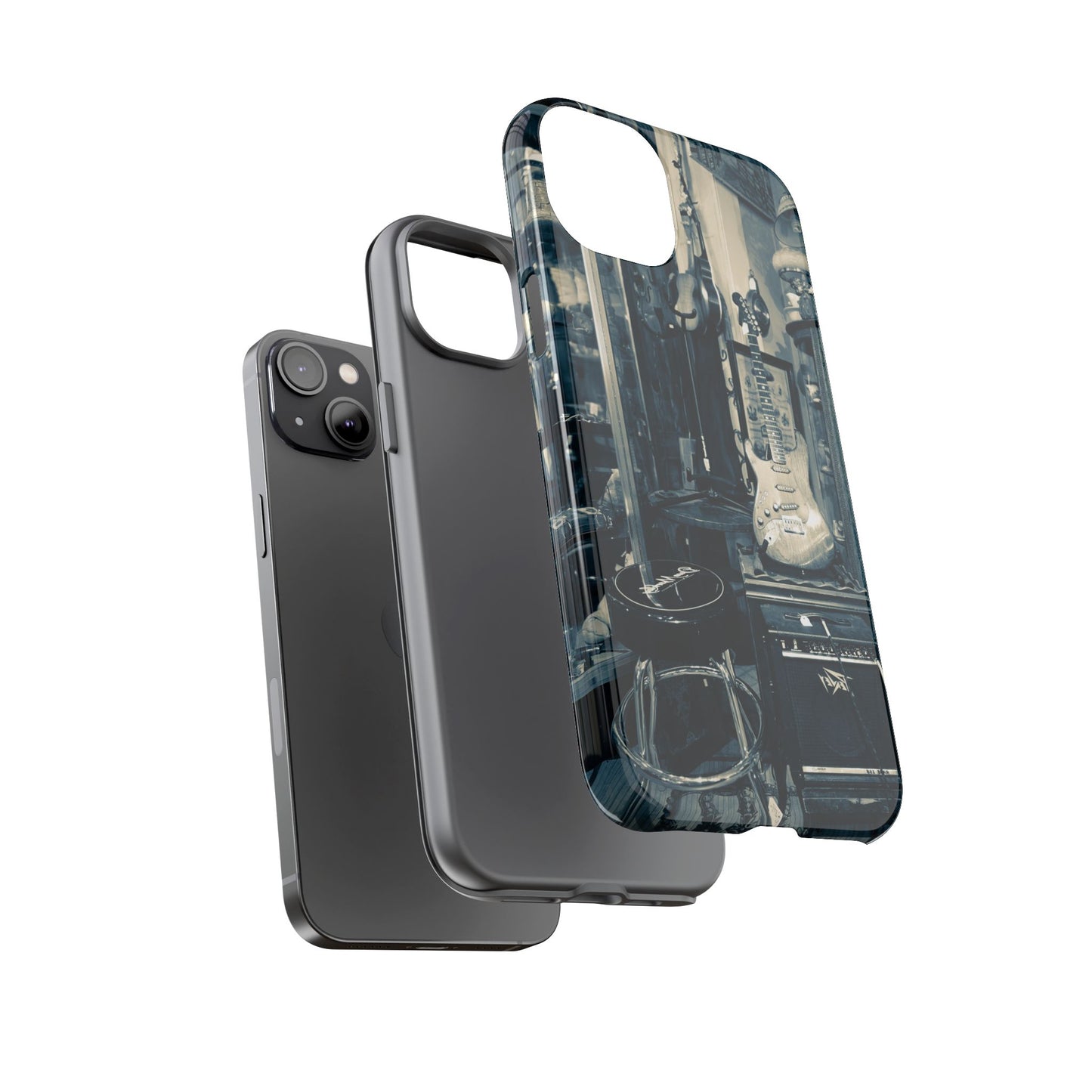 Guitar Vintage Phone Case, Tough Cases, Music Lover Gift, Rock & Roll Accessories, Unique Guitar Artwork, Phone Protection