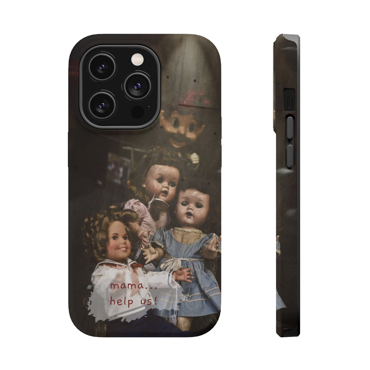 Personalized Creepy Doll MagSafe Tough Phone Case – Gothic Vintage Graphic