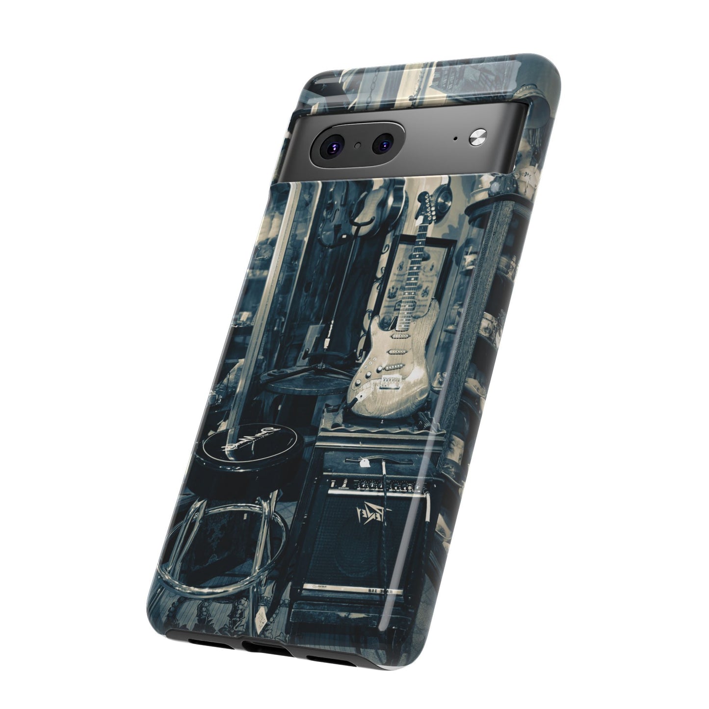 Guitar Vintage Phone Case, Tough Cases, Music Lover Gift, Rock & Roll Accessories, Unique Guitar Artwork, Phone Protection