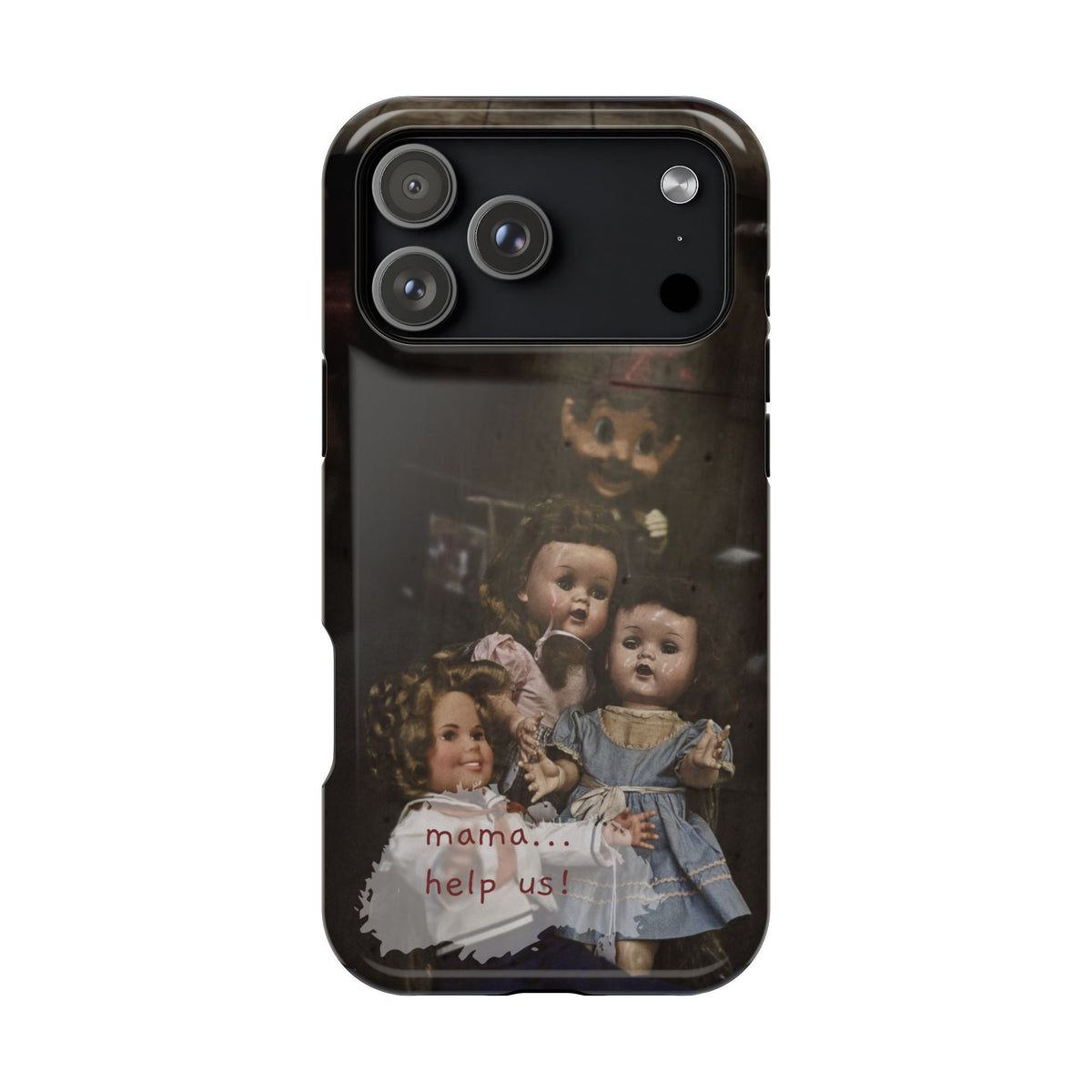 Personalized Creepy Doll MagSafe Tough Phone Case – Gothic Vintage Graphic