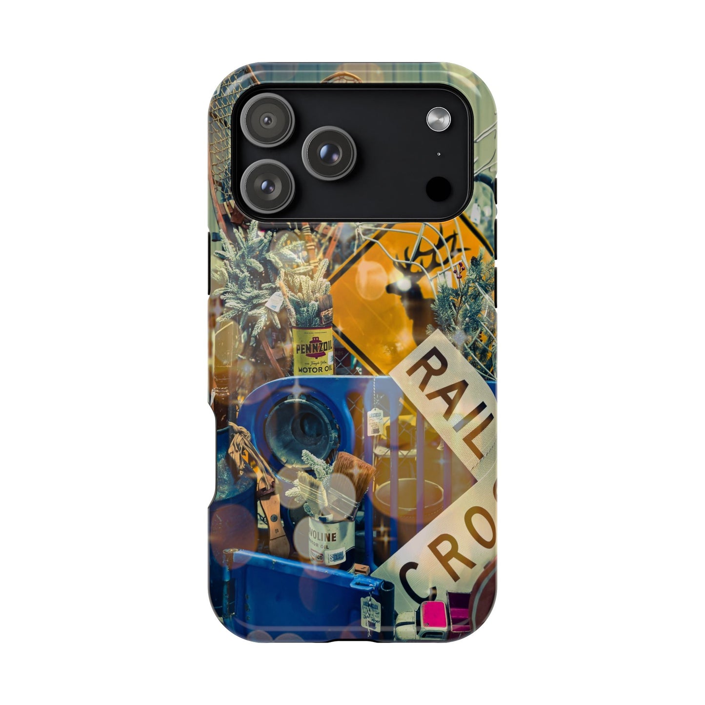 Vintage Railroad Crossing Collage Phone Case