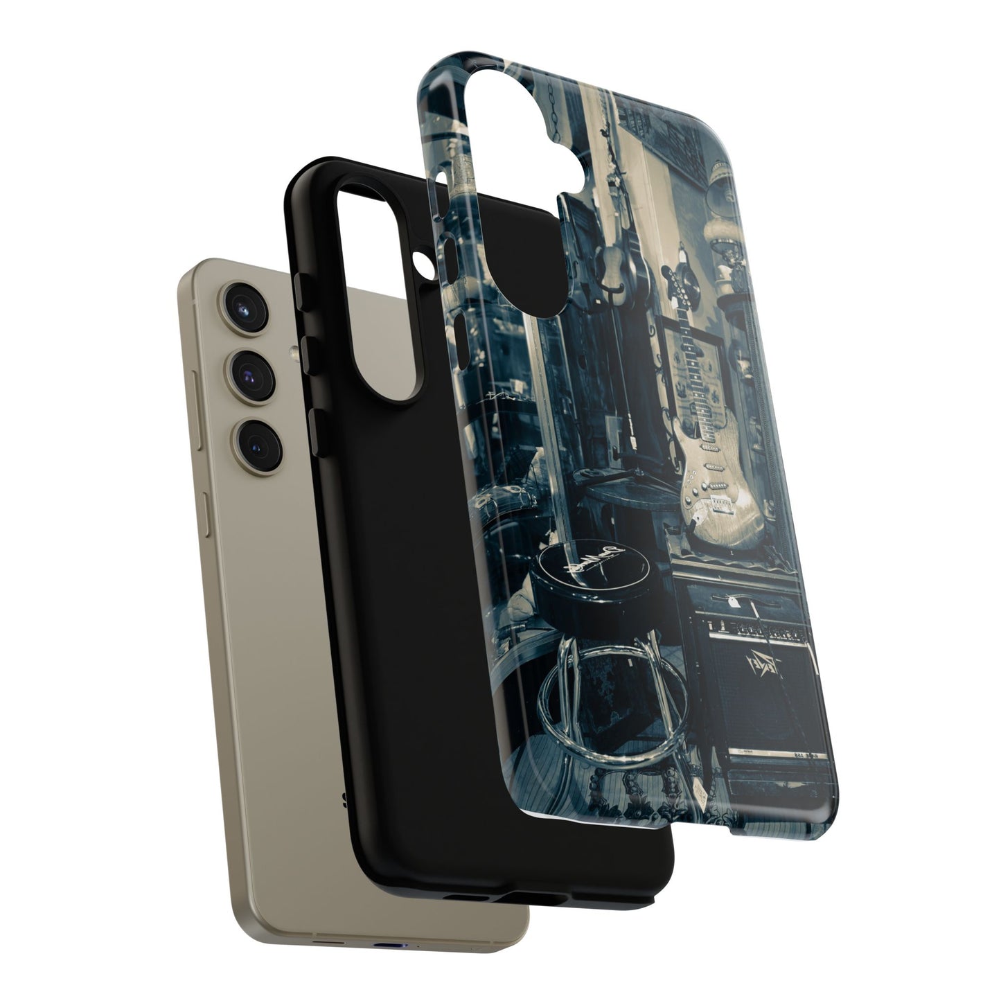 Guitar Vintage Phone Case, Tough Cases, Music Lover Gift, Rock & Roll Accessories, Unique Guitar Artwork, Phone Protection