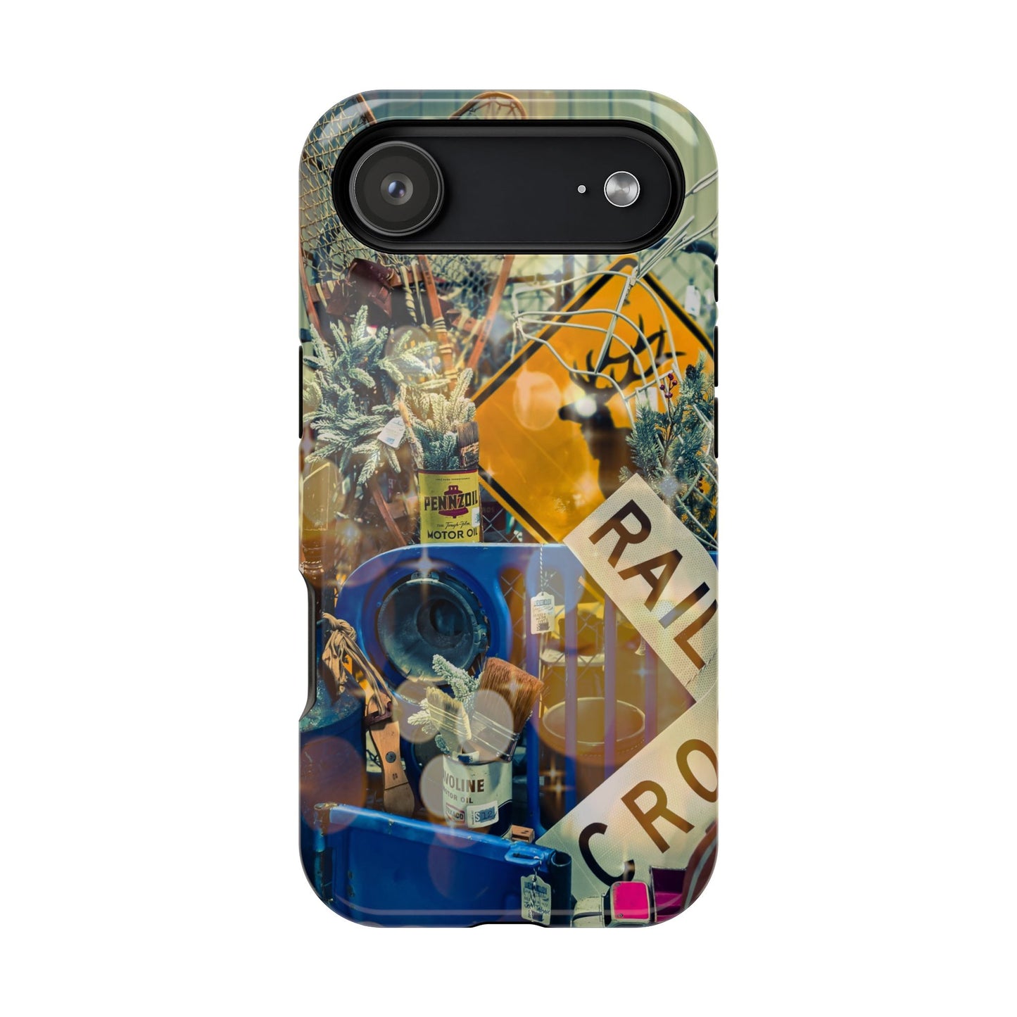 Vintage Railroad Crossing Collage Phone Case