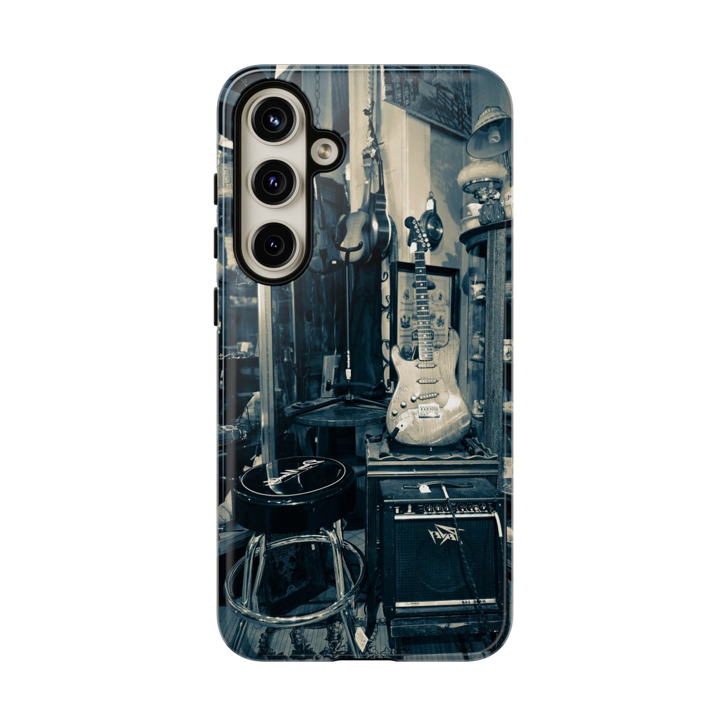 Guitar Vintage Phone Case, Tough Cases, Music Lover Gift, Rock & Roll Accessories, Unique Guitar Artwork, Phone Protection