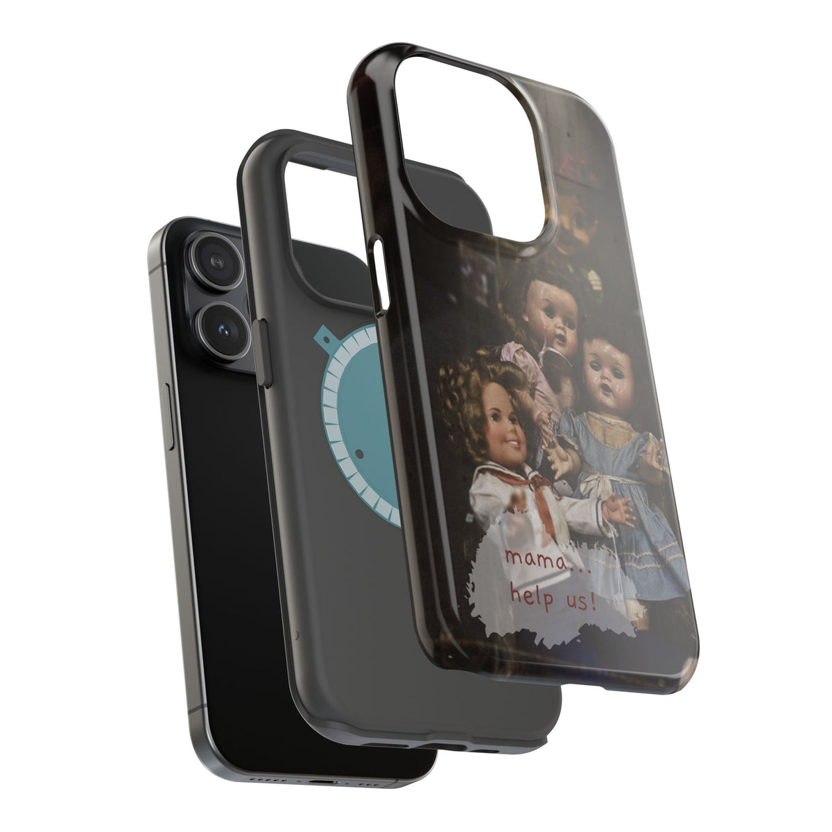 Personalized Creepy Doll MagSafe Tough Phone Case – Gothic Vintage Graphic