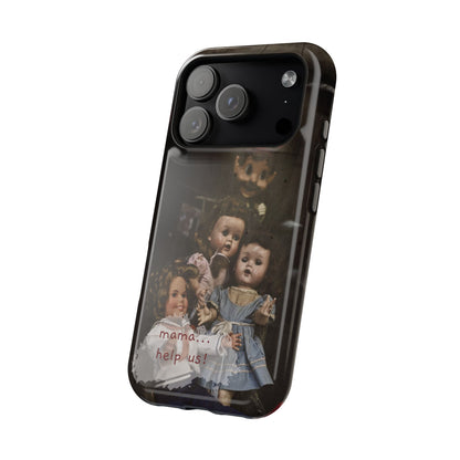 Personalized Creepy Doll MagSafe Tough Phone Case – Gothic Vintage Graphic