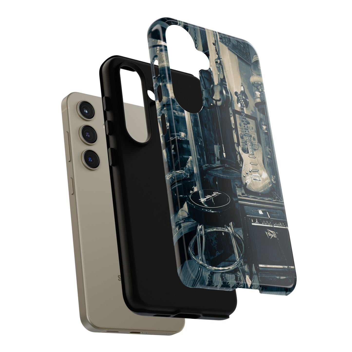 Guitar Vintage Phone Case, Tough Cases, Music Lover Gift, Rock & Roll Accessories, Unique Guitar Artwork, Phone Protection