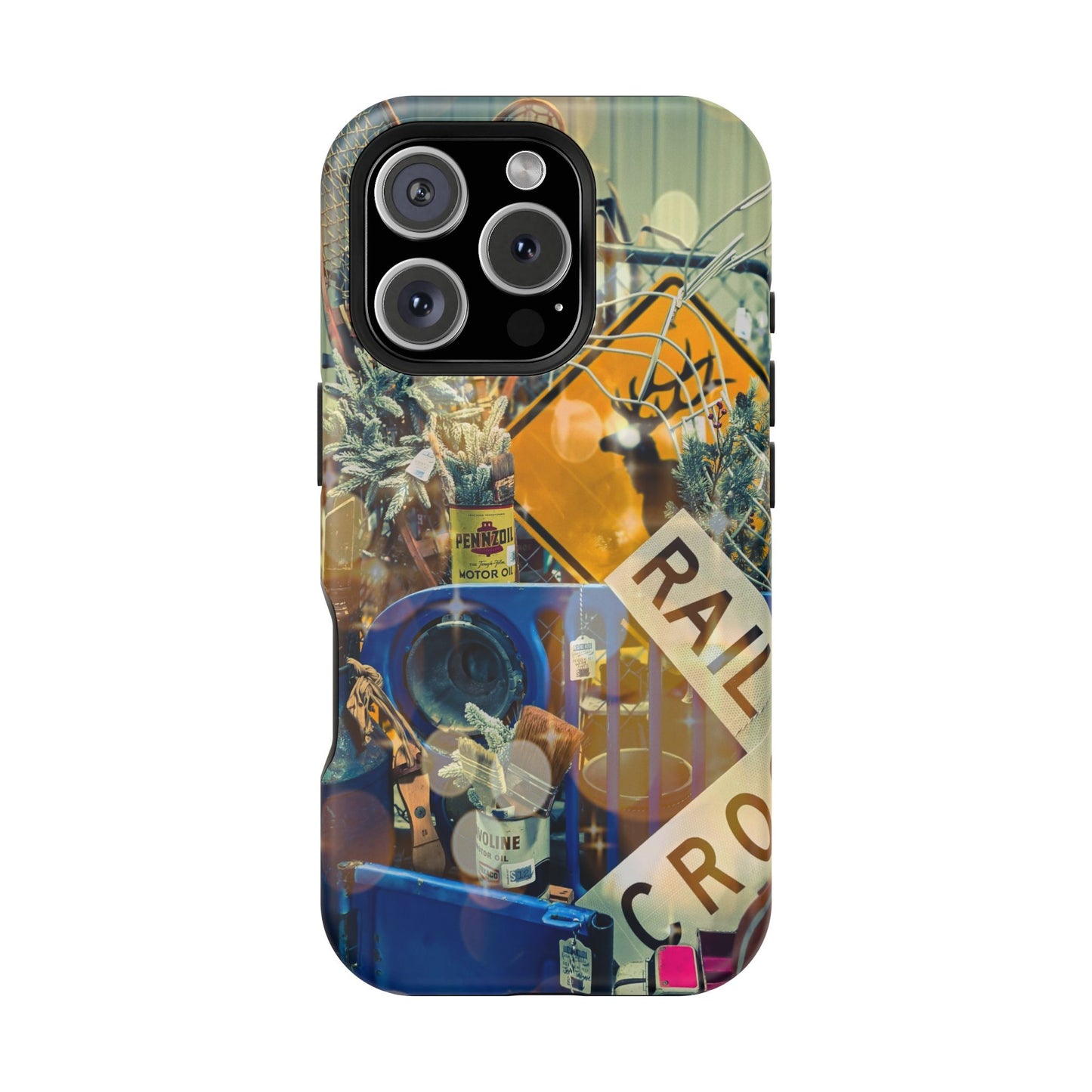 Vintage Railroad Crossing Collage Phone Case