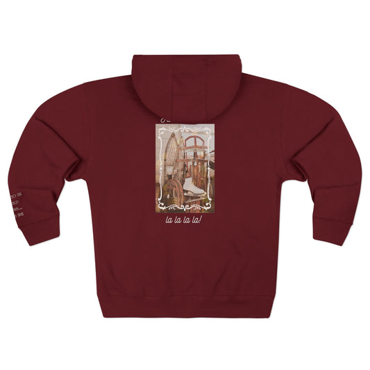 Victorian Christmas Zip Hoodie | Vintage Snow Sports Hoodie | Retro Ski & Sled Winter Sweatshirt | Cozy Holiday Zip-Up | Maroon Hoodie