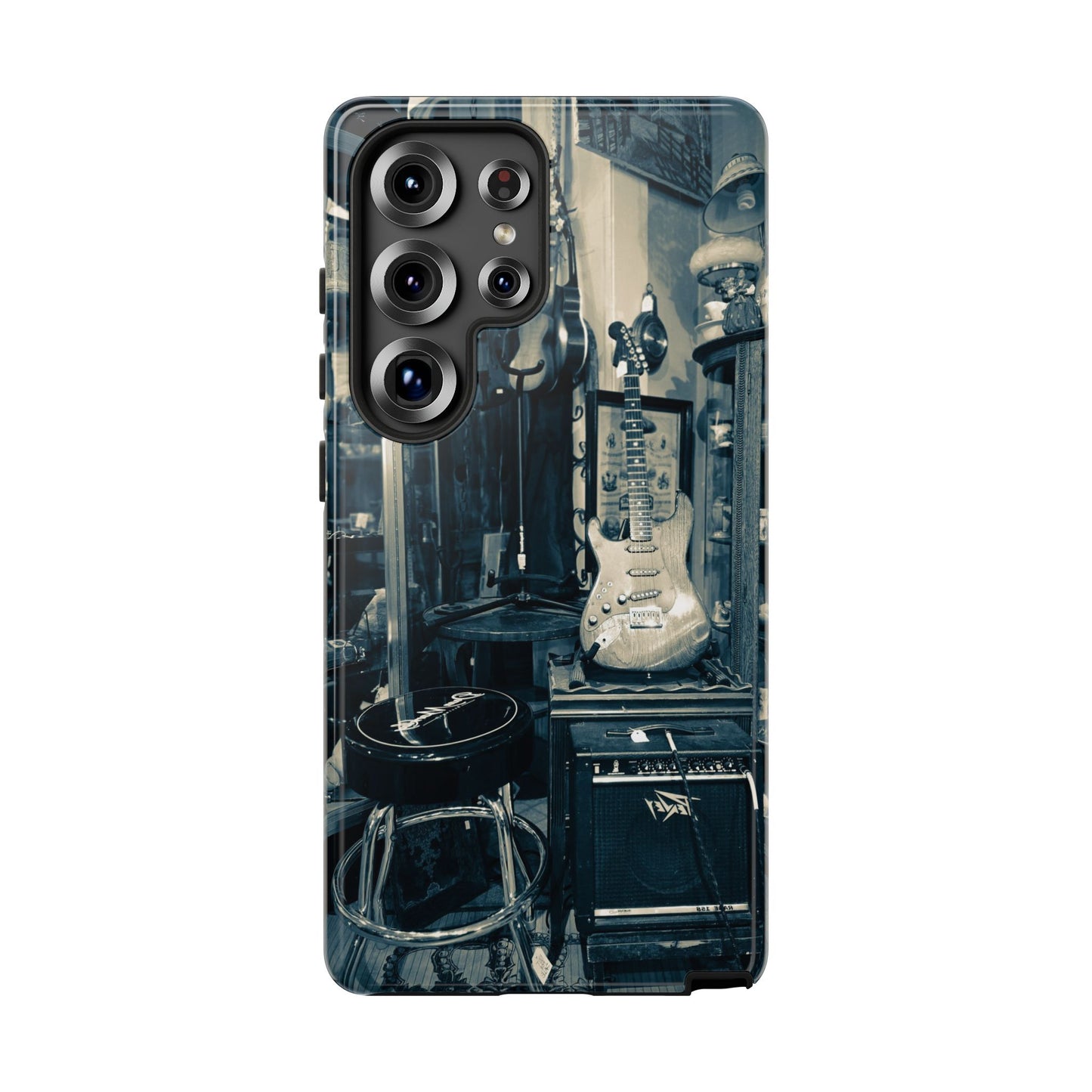 Guitar Vintage Phone Case, Tough Cases, Music Lover Gift, Rock & Roll Accessories, Unique Guitar Artwork, Phone Protection