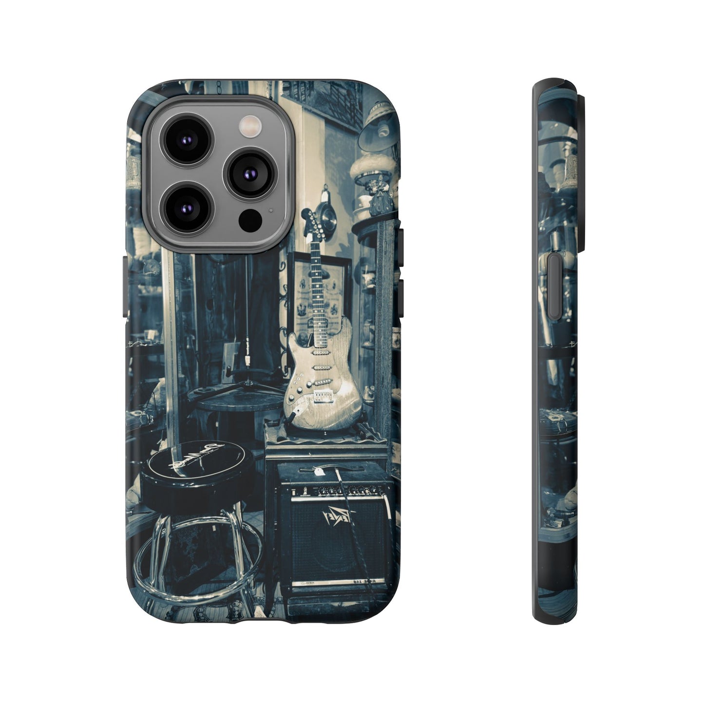 Guitar Vintage Phone Case, Tough Cases, Music Lover Gift, Rock & Roll Accessories, Unique Guitar Artwork, Phone Protection