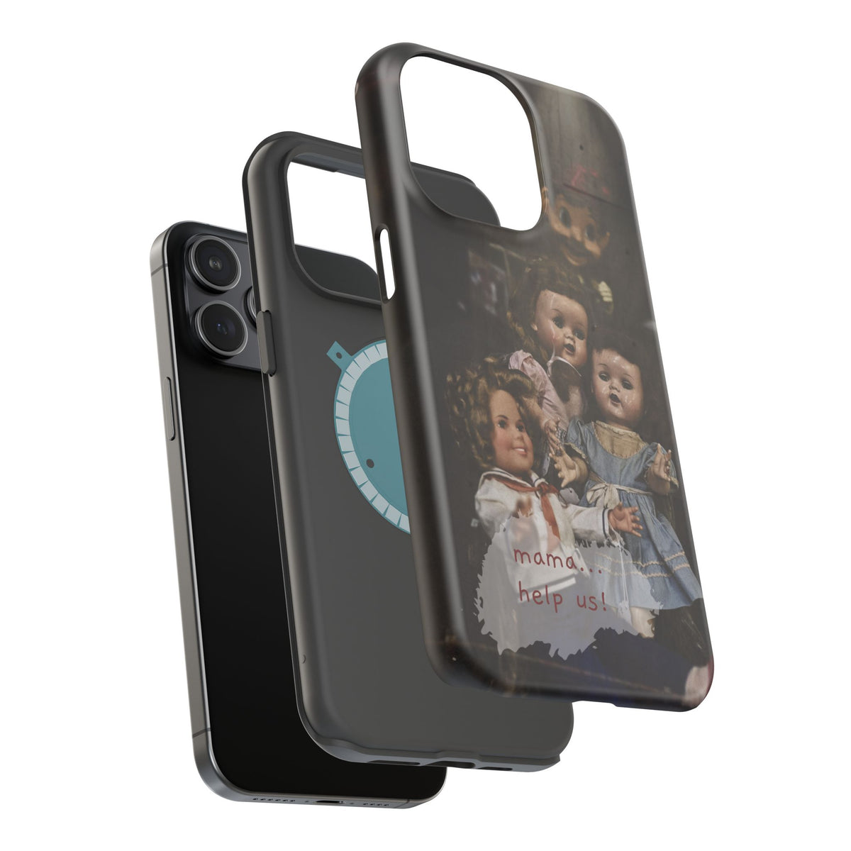 Personalized Creepy Doll MagSafe Tough Phone Case – Gothic Vintage Graphic