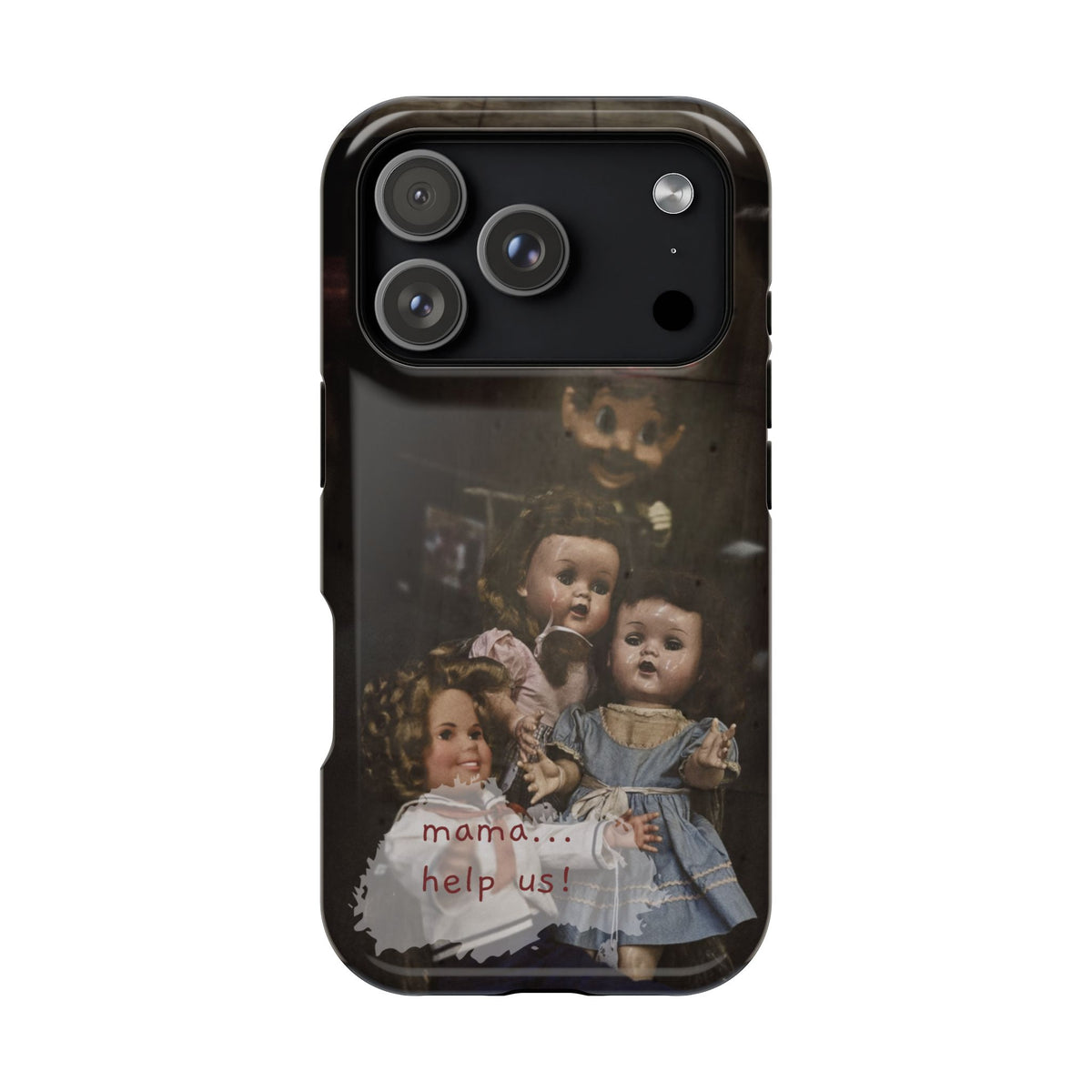 Personalized Creepy Doll MagSafe Tough Phone Case – Gothic Vintage Graphic