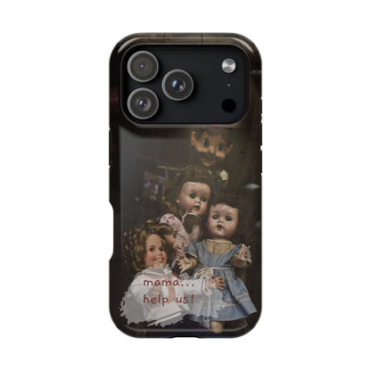 Personalized Creepy Doll MagSafe Tough Phone Case – Gothic Vintage Graphic