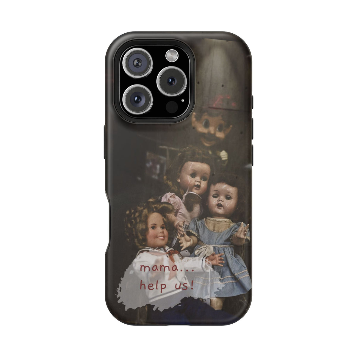 Personalized Creepy Doll MagSafe Tough Phone Case – Gothic Vintage Graphic