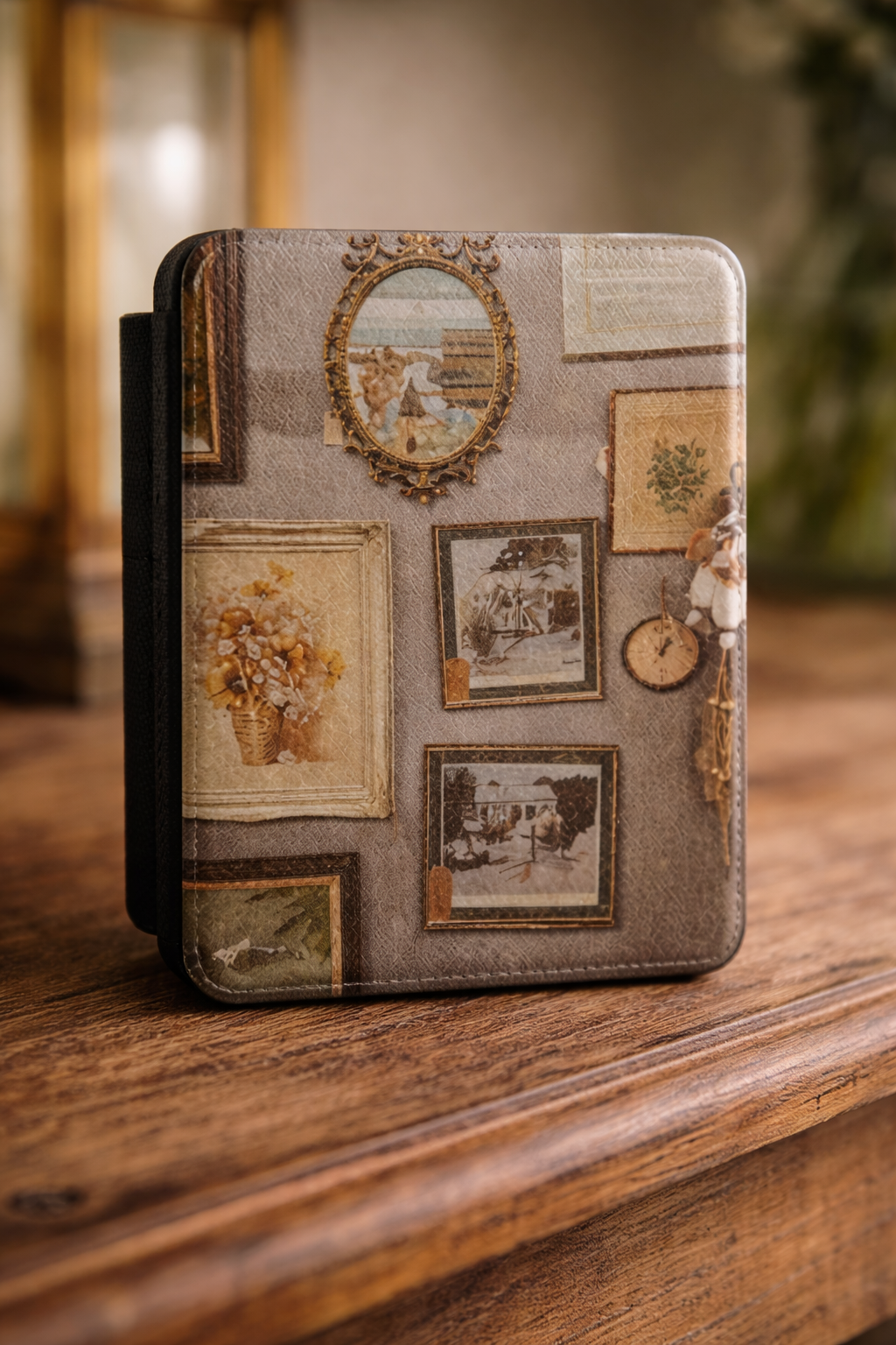 Cottagecore Vintage Gallery Kindle Case--Antique Frames & Mirror E-Reader Cover