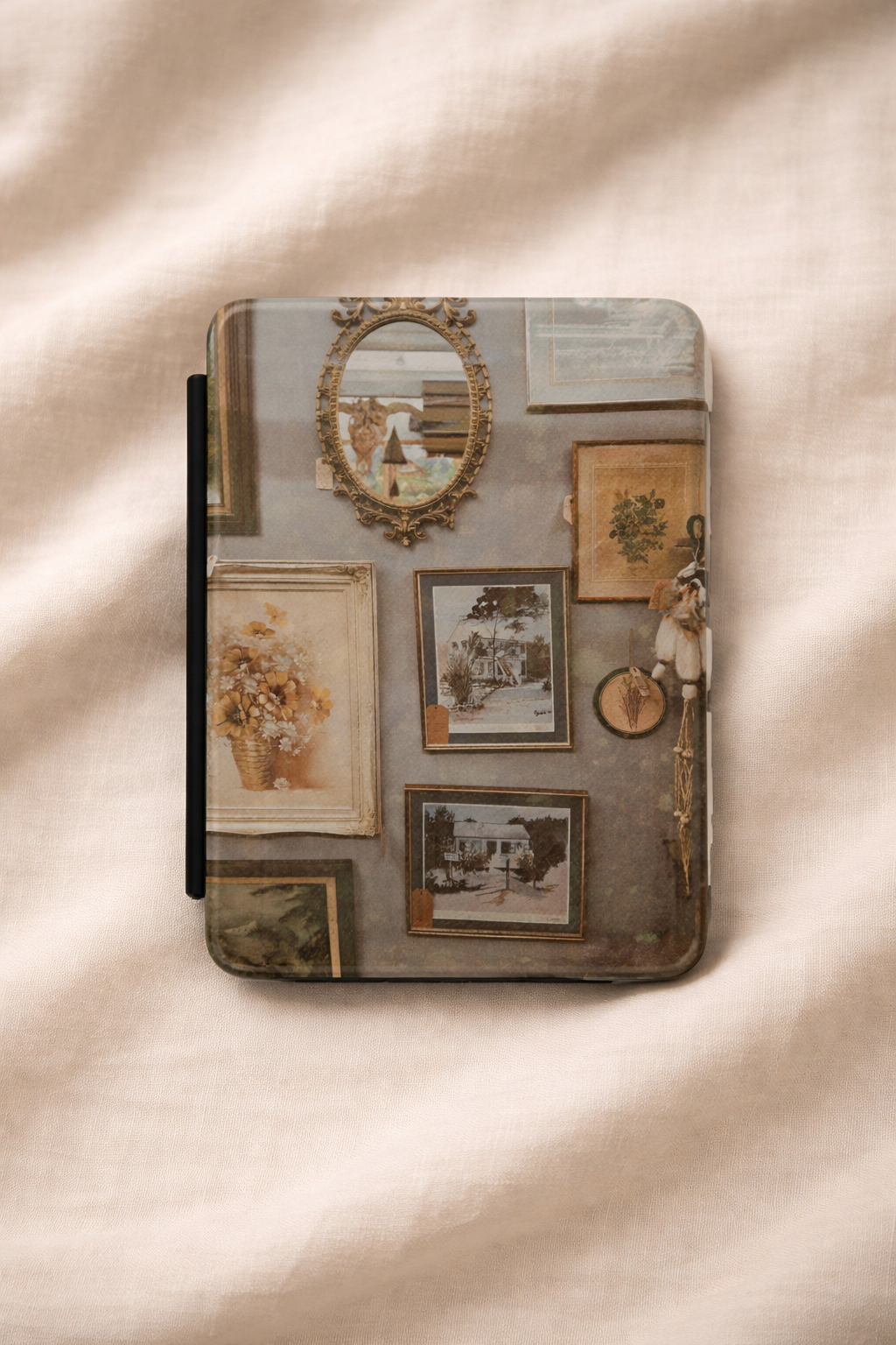Cottagecore Vintage Gallery Kindle Case--Antique Frames & Mirror E-Reader Cover