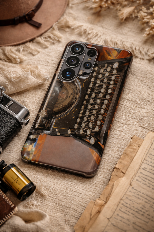 Vintage Typewriter Phone Case--Literary Writer Gift for Book Lovers, Authors & Teachers