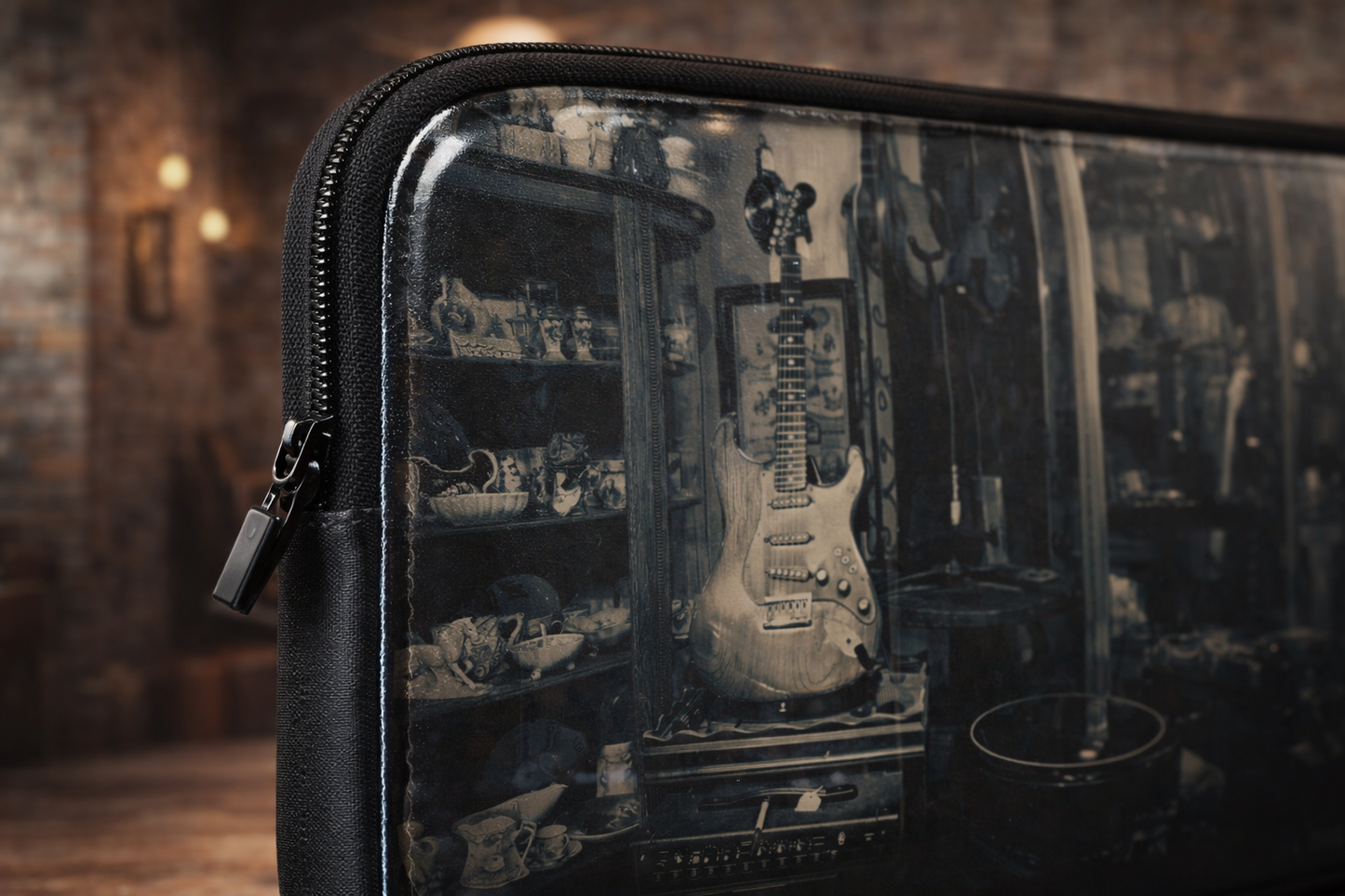 Vintage Electric Guitar Laptop Sleeve | Retro Padded Neoprene Computer Case for MacBook & Laptop
