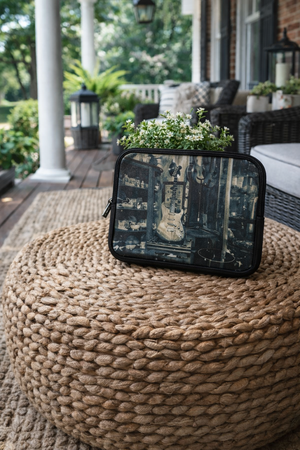Vintage Electric Guitar Laptop Sleeve | Retro Padded Neoprene Computer Case for MacBook & Laptop