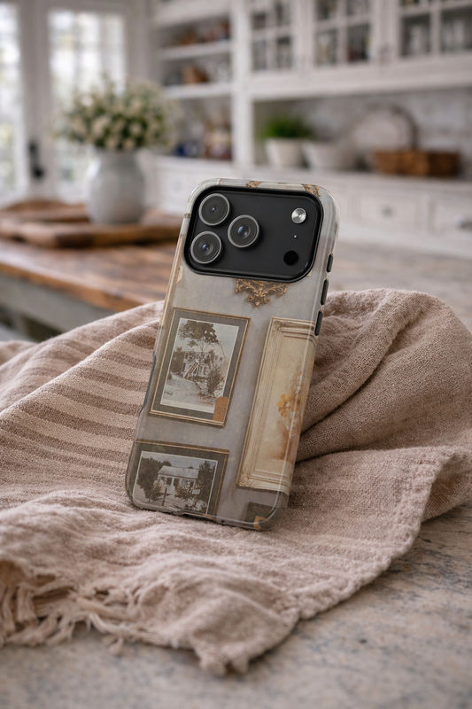 Cottagecore Vintage Art Phone Case, Tough Gallery Wall Phone Cover for Art Lovers
