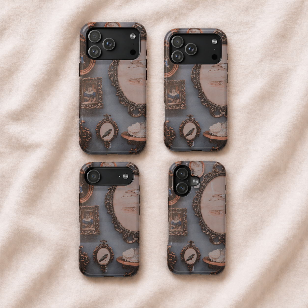 Vintage Frame Gallery Phone Case with MagSafe, Antique Wall Art Tough Case, Impact Resistant Protective Phone Cover