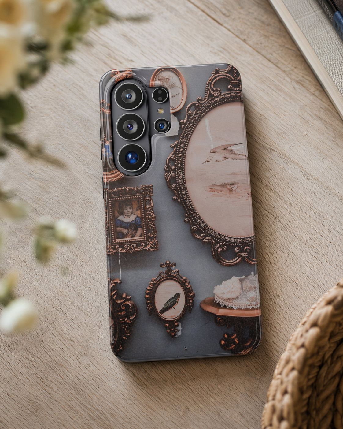 Vintage Frame Gallery Phone Case with MagSafe, Antique Wall Art Tough Case, Impact Resistant Protective Phone Cover