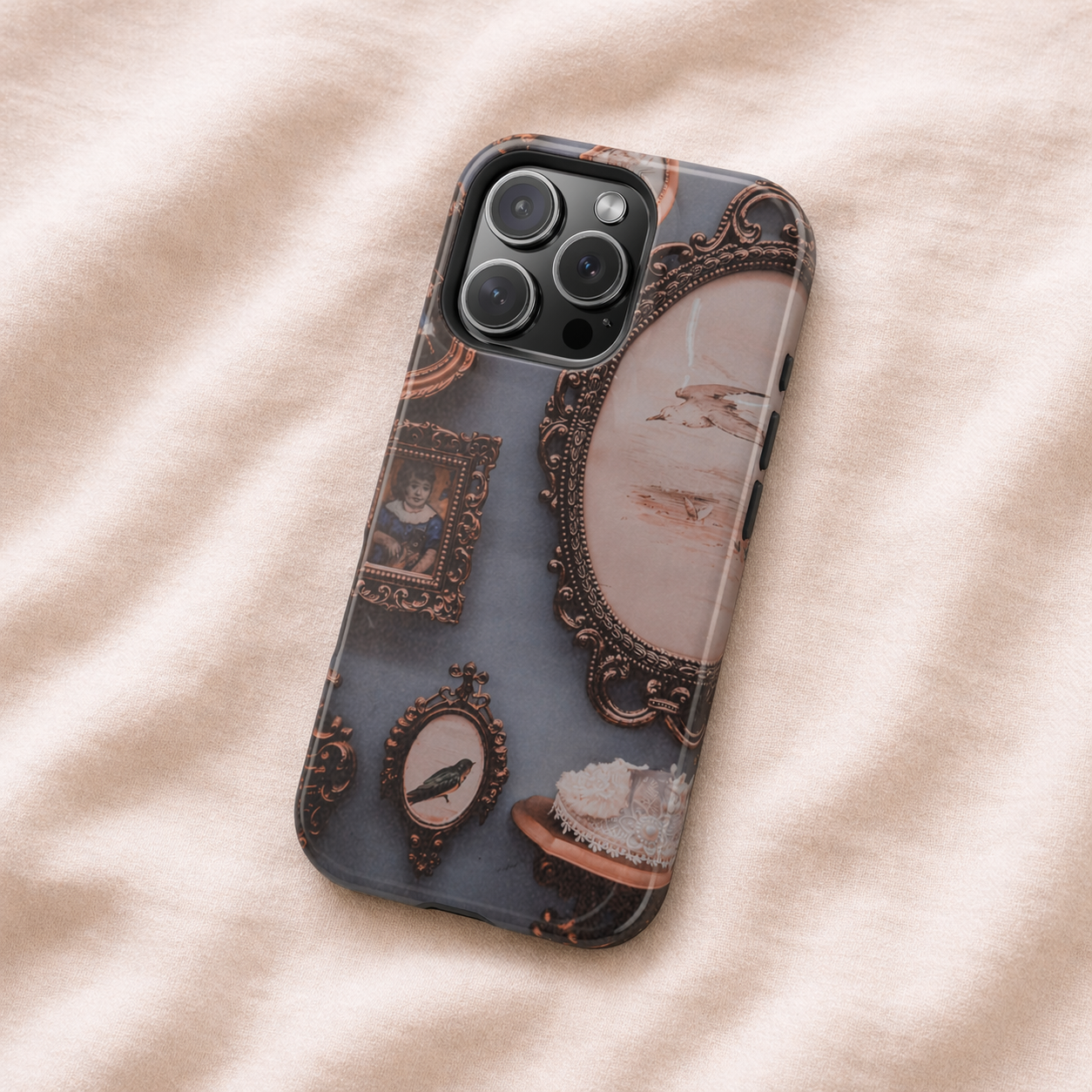 Vintage Frame Gallery Phone Case with MagSafe, Antique Wall Art Tough Case, Impact Resistant Protective Phone Cover