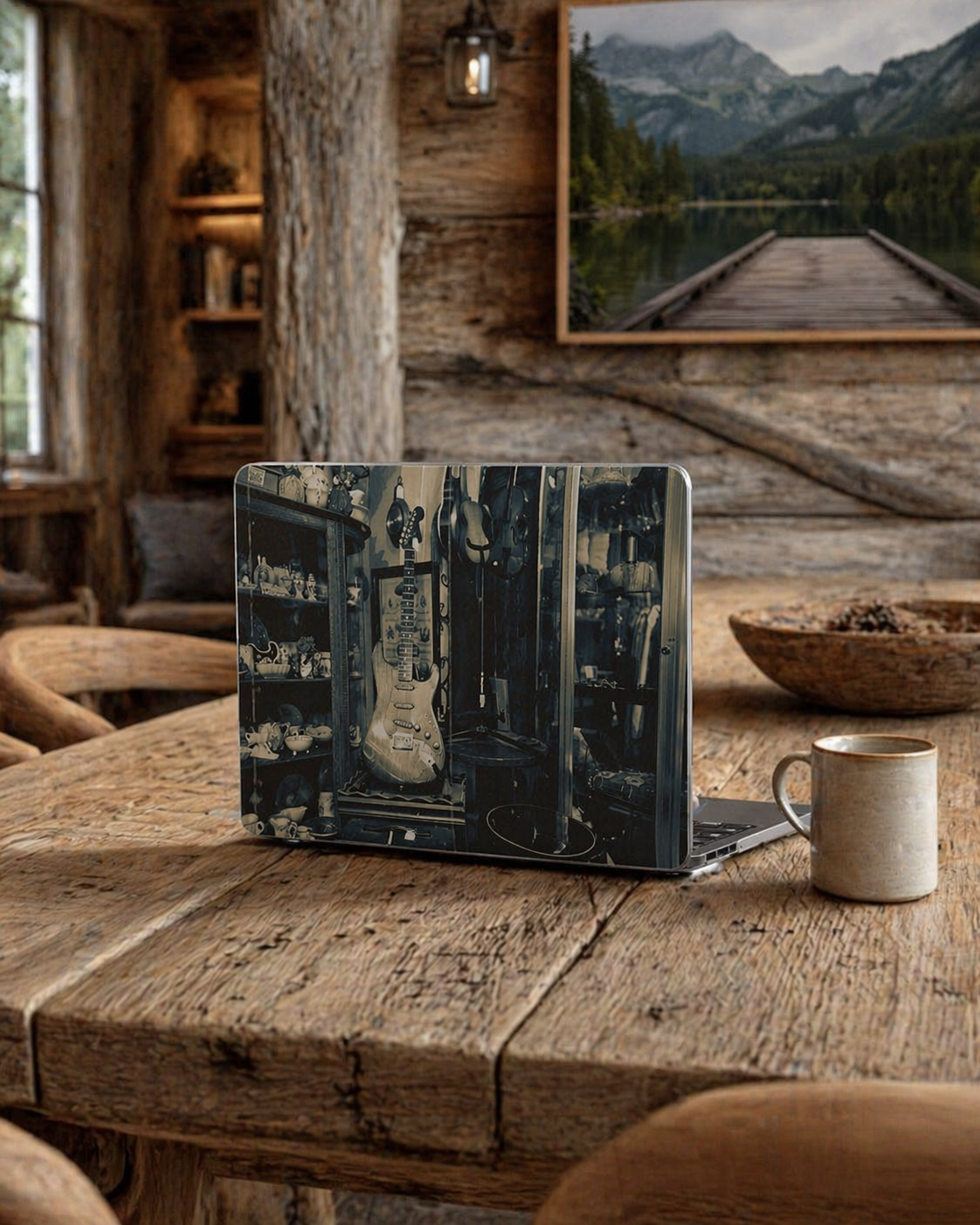 Vintage Guitar MacBook Case--Clear Hard Shell Laptop Cover