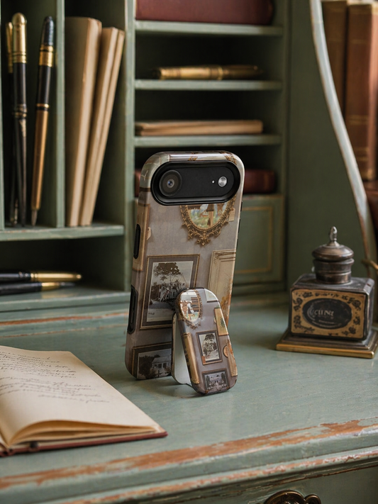 Cottagecore Phone Grip | Vintage Gallery Wall Floral Mirror Kickstand