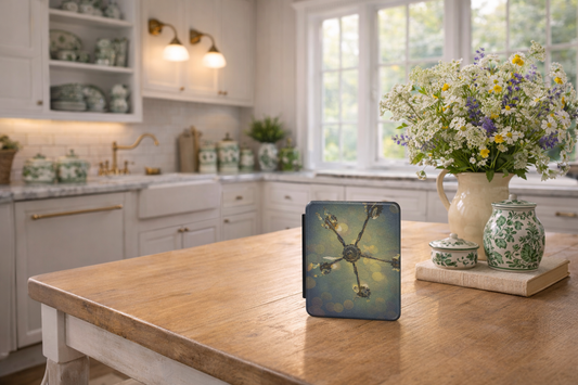 Teal Chandelier Bokeh Kindle Case for Paperwhite