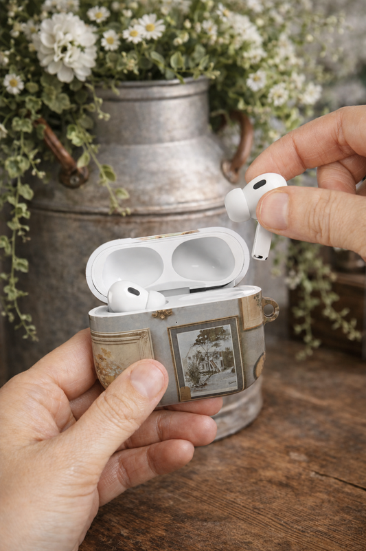 Cottagecore AirPods Case--Vintage Frame Collage Earbud Cover