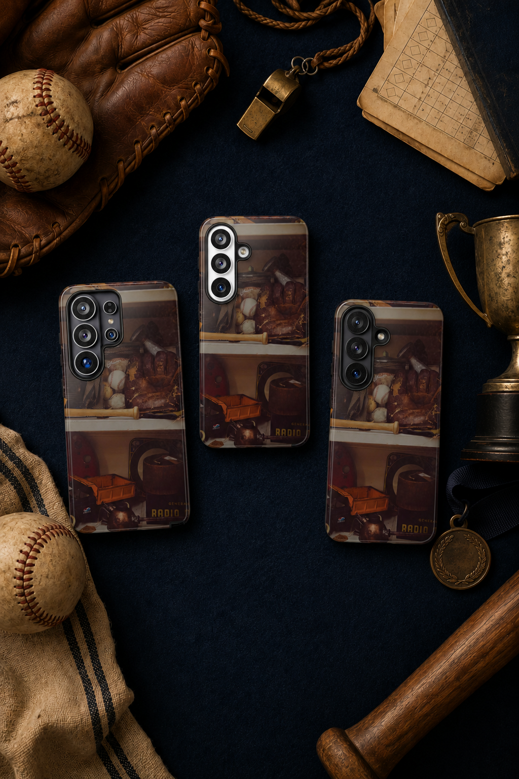 Vintage Baseball Phone Case, Father’s Day Gift for Dad from Wife or Kids, Rustic Protective iPhone & Samsung Cover