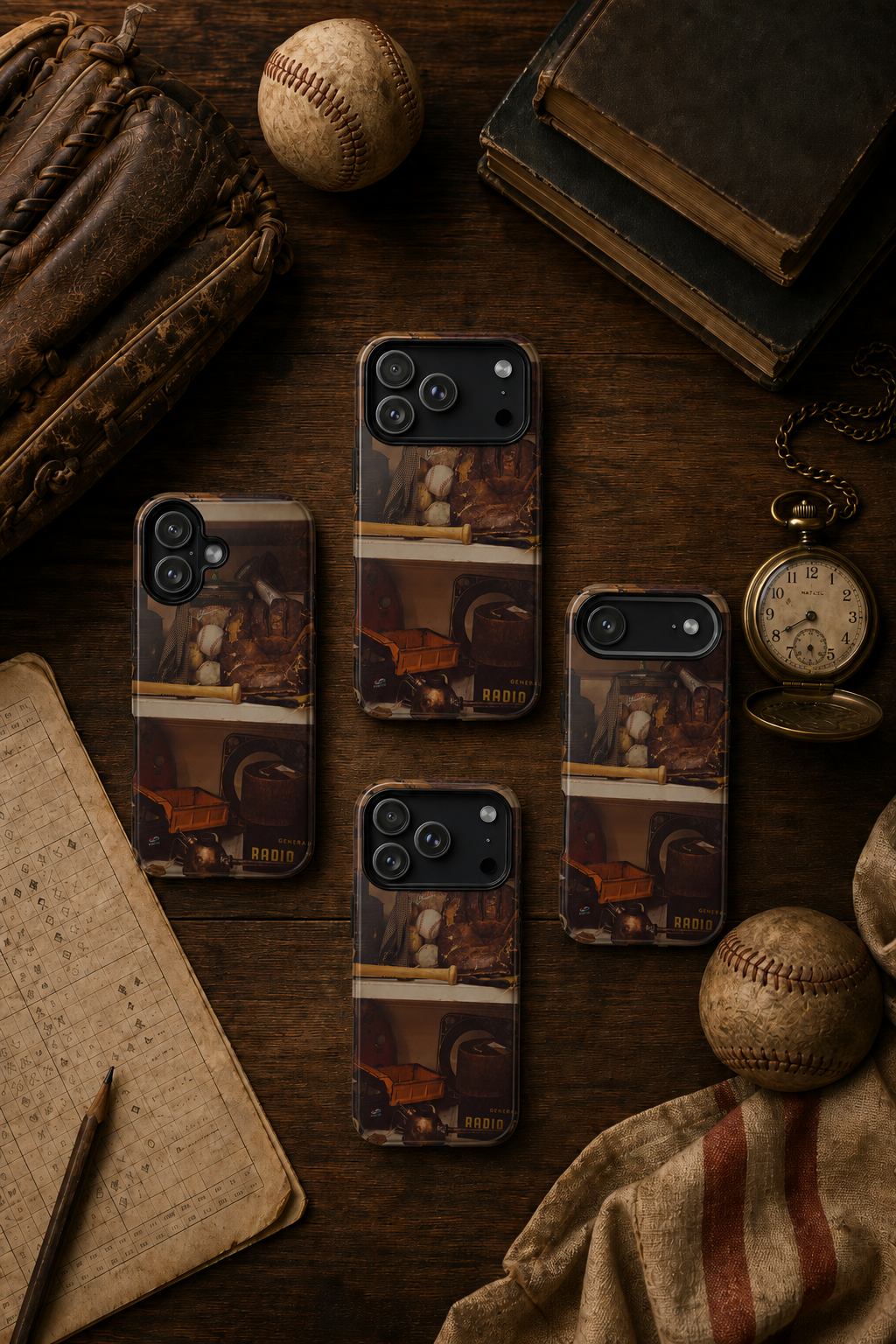 Vintage Baseball Phone Case, Father’s Day Gift for Dad from Wife or Kids, Rustic Protective iPhone & Samsung Cover