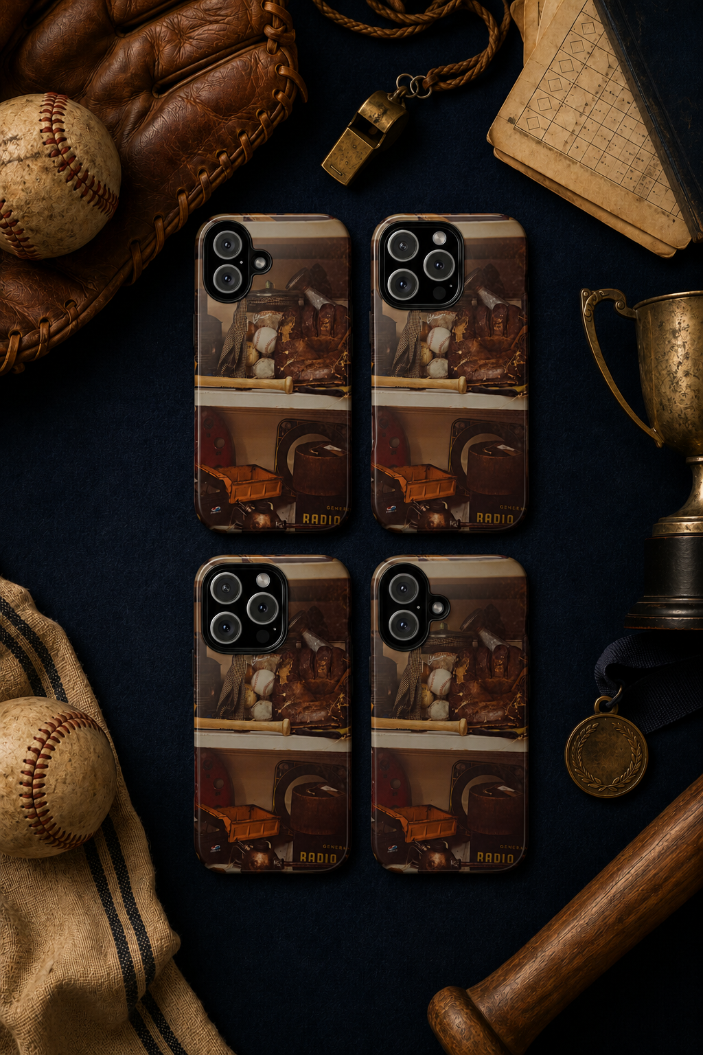 Vintage Baseball Phone Case, Father’s Day Gift for Dad from Wife or Kids, Rustic Protective iPhone & Samsung Cover