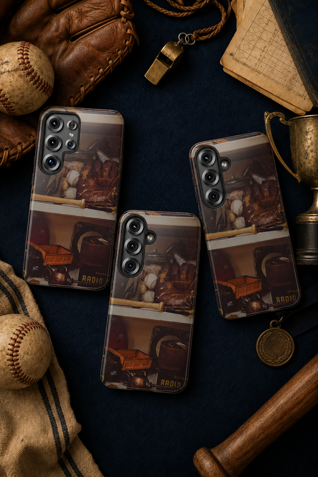 Vintage Baseball Phone Case, Father’s Day Gift for Dad from Wife or Kids, Rustic Protective iPhone & Samsung Cover