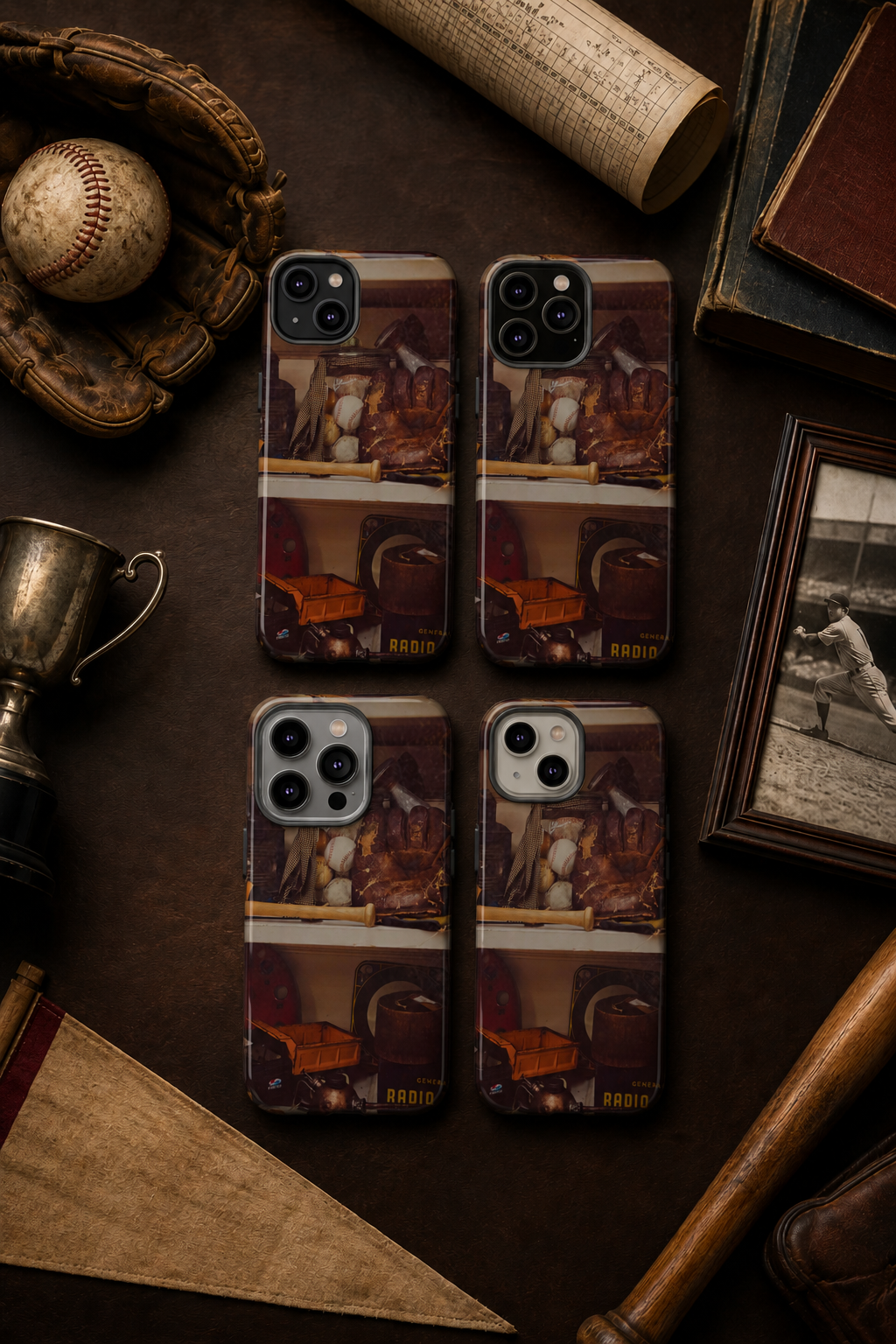 Vintage Baseball Phone Case, Father’s Day Gift for Dad from Wife or Kids, Rustic Protective iPhone & Samsung Cover