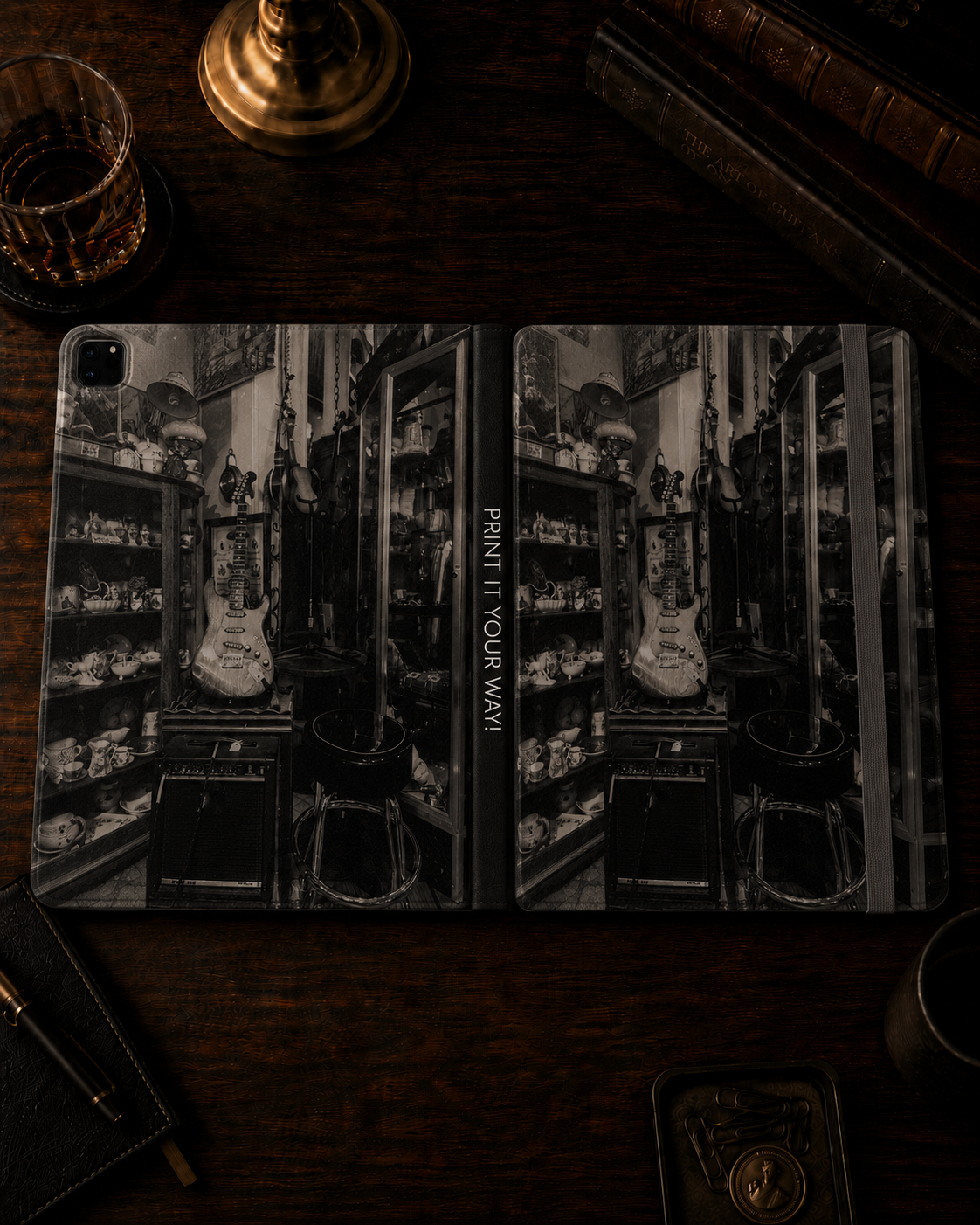 Vintage Guitar iPad Pro Folio Case, Music Lover Gift for Him