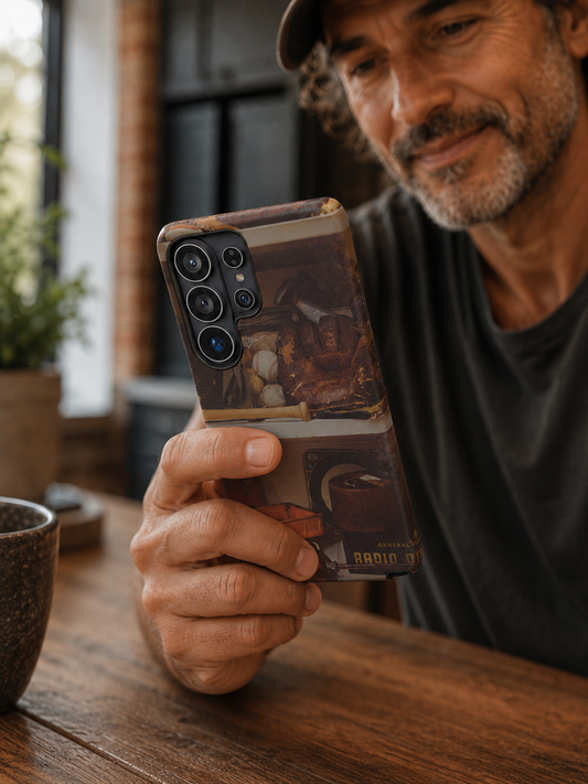 Vintage Baseball Phone Case, Father’s Day Gift for Dad from Wife or Kids, Rustic Protective iPhone & Samsung Cover