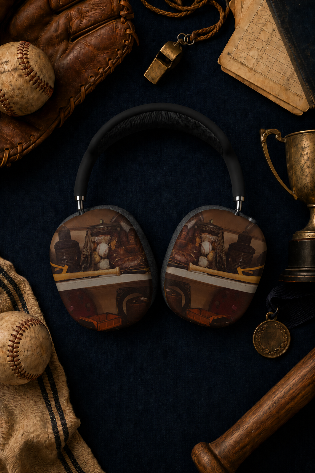 Vintage Baseball AirPods Max Covers, Retro Sports Protective Ear Cup Shells, Gift for Dad