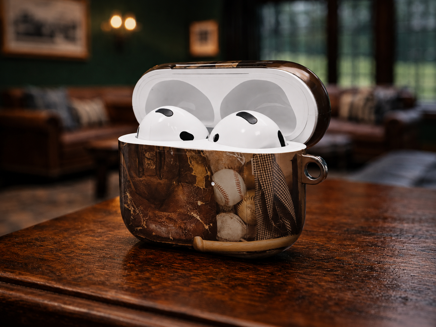 Vintage Baseball Glove & Ball AirPods Case, Retro Sports Protective Cover, Baseball Fan Gift