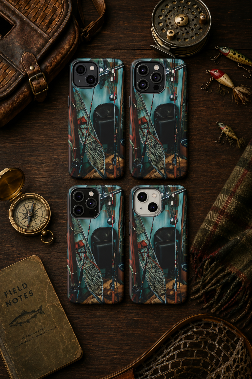 Vintage Fishing Gear Tough Phone Case | Father’s Day Gift for Dad, Old-Soul iPhone, Samsung & Google Pixel Cover