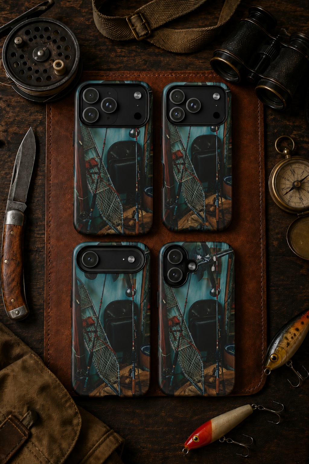 Vintage Fishing Gear Tough Phone Case | Father’s Day Gift for Dad, Old-Soul iPhone, Samsung & Google Pixel Cover