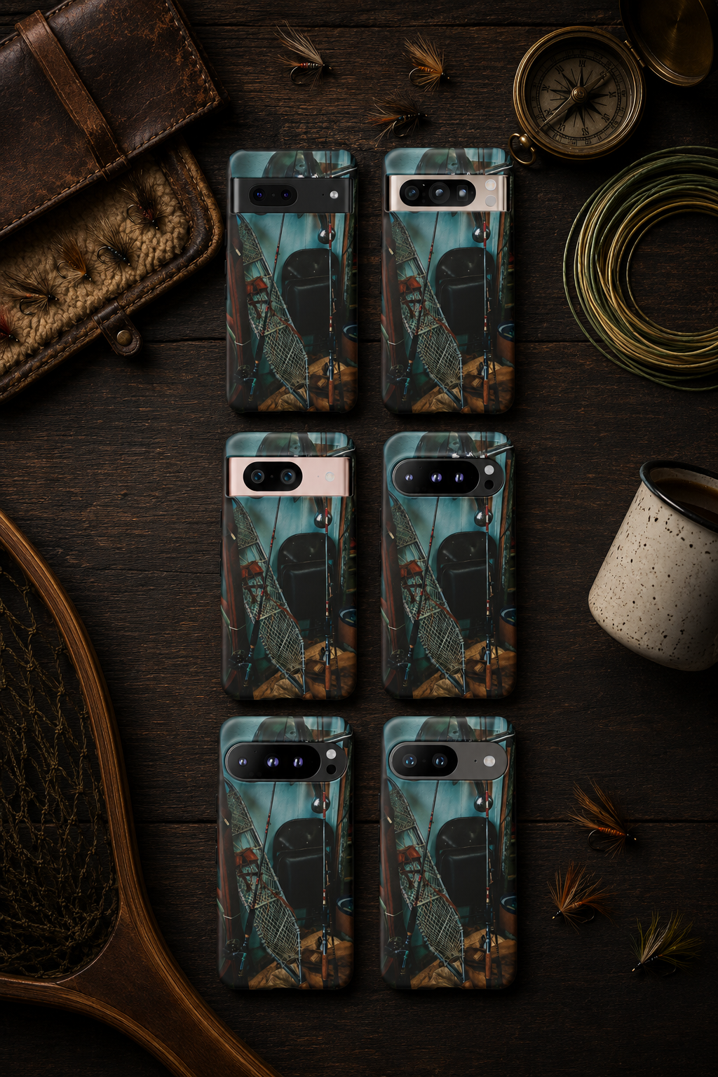 Vintage Fishing Gear Tough Phone Case | Father’s Day Gift for Dad, Old-Soul iPhone, Samsung & Google Pixel Cover