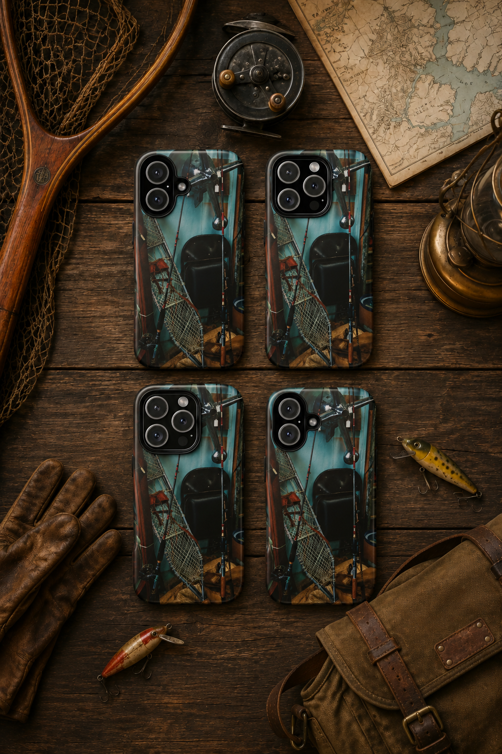 Vintage Fishing Gear Tough Phone Case | Father’s Day Gift for Dad, Old-Soul iPhone, Samsung & Google Pixel Cover