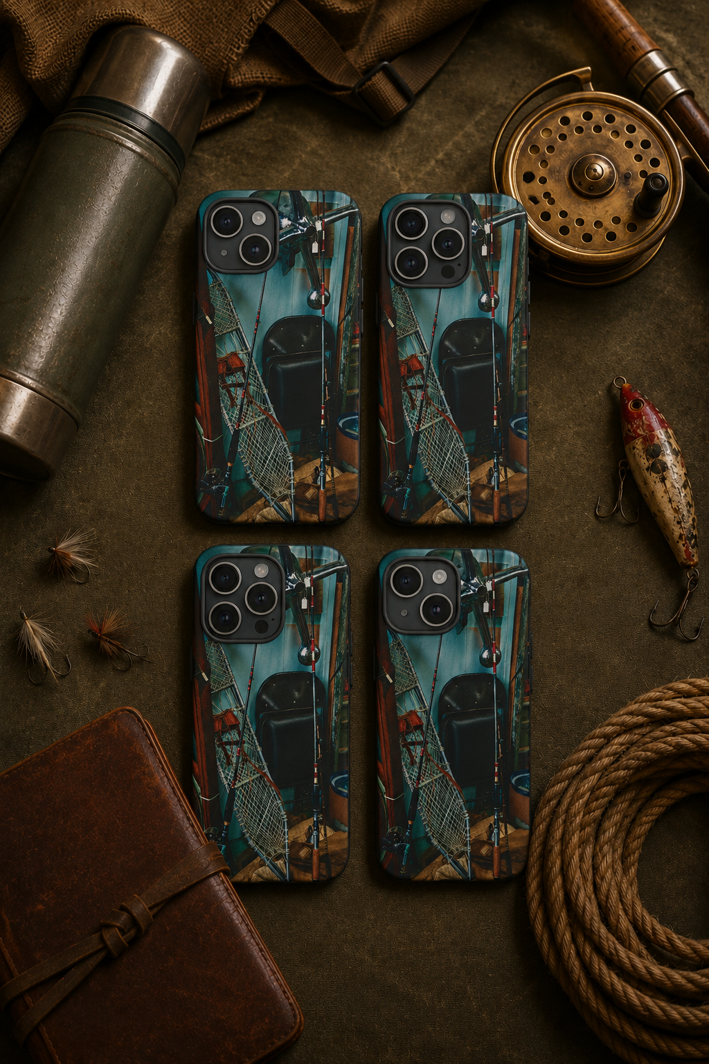 Vintage Fishing Gear Tough Phone Case | Father’s Day Gift for Dad, Old-Soul iPhone, Samsung & Google Pixel Cover