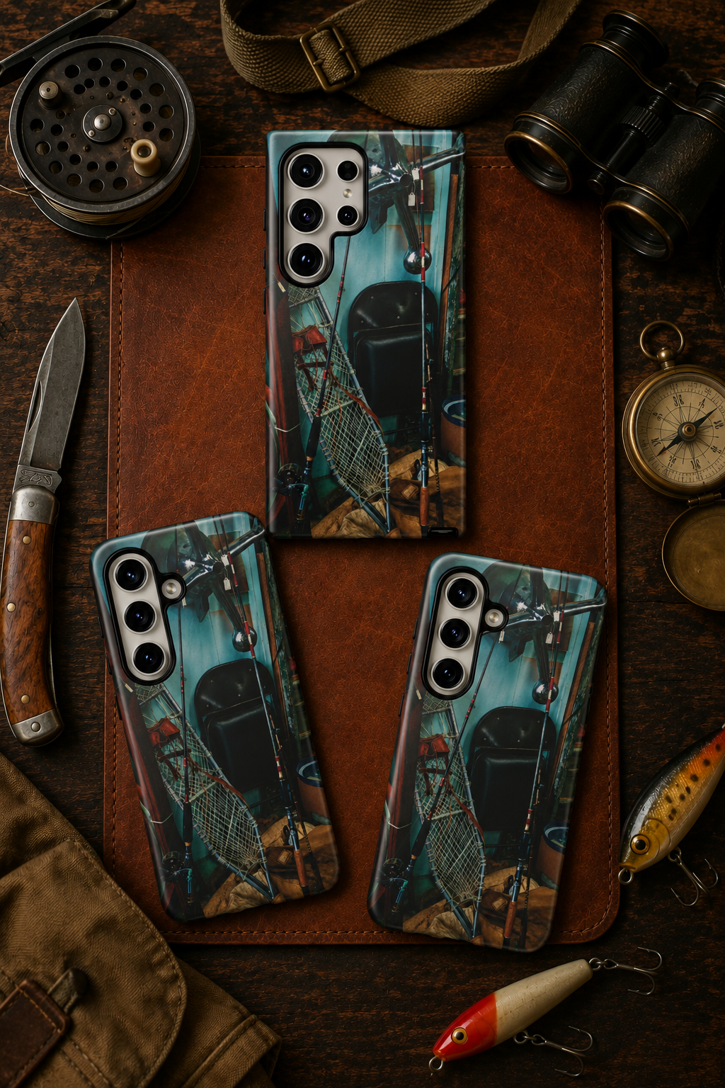 Vintage Fishing Gear Tough Phone Case | Father’s Day Gift for Dad, Old-Soul iPhone, Samsung & Google Pixel Cover