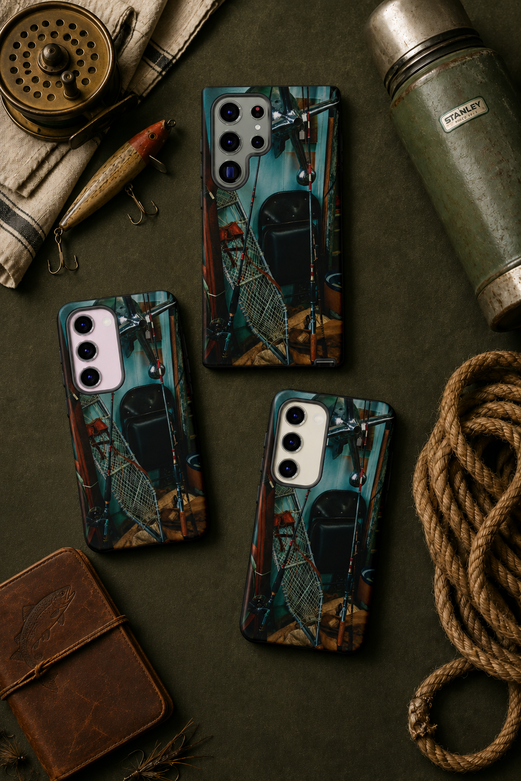 Vintage Fishing Gear Tough Phone Case | Father’s Day Gift for Dad, Old-Soul iPhone, Samsung & Google Pixel Cover